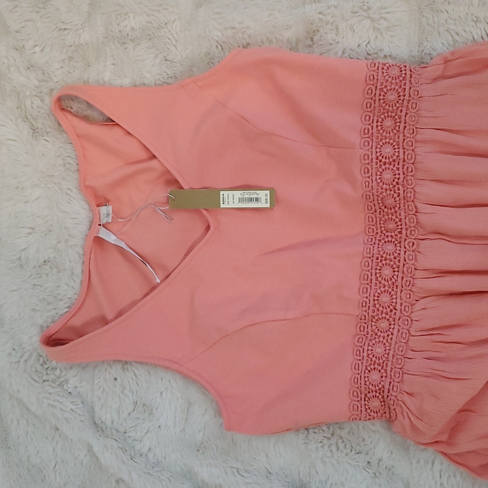 LC Lauren Conrad Coral Haze Boho Crochet Maxi Dress NWT S - Picture 9 of 16